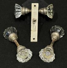 Antique Sargent Mortise Lock and Vintage Glass Doorknobs with Mercury Center