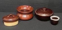 Glazed Baking Pot, Spitoon, Custard Cup and Bean Pot