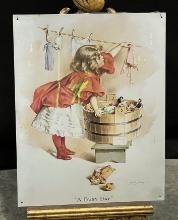 "A Busy Day" Tin Laundry Room Sign