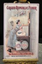 Tin Kitchen "Grand Republic Flour" Sign
