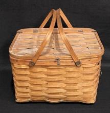 Vintage Wooden Pie Basket with Handles