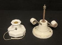 Pair of Vintage Porcelain Light Fixtures