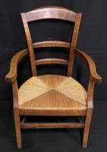 Lovely Captain's Arm Chair with Wooden Frame & Rush Rope Seat
