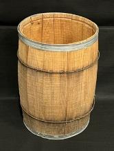 Antique Wooden Barrel with Metal Bands