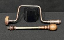 H. Reid Expanding Drill Screwdriver & Antique Metal Hand Drill