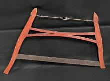 Antique Wooden Red Buck Saw