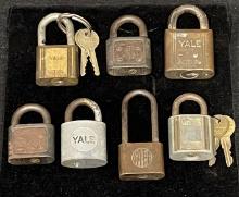 7 Assorted Yale Padlocks, Safe Padlock & 5-disc cylinder Padlock