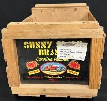 Sunny Slope Farms Carolina Peaches Wooden Crate with Original Packing Label
