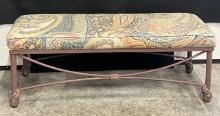 Vintage Paisley Uphostered Metal Bench