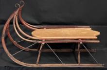 Antique Wooden Sled with Iron Rails