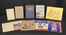 Group of 9 Assorted Military Books and Music Sheets