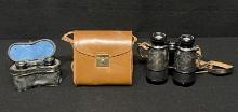 Lemaire Fabt Paris Opera Glasses & Case, Leather Binocular Case & Airguide Chicago Binoculars