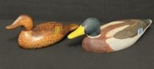 Decorative Wood Stained and Painted Mallards