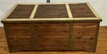 Large Farmhouse Blanket Chest with Brass Edging & Cedar Lining