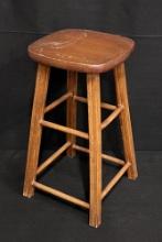 Vintage Wooden 23" Tall Stool