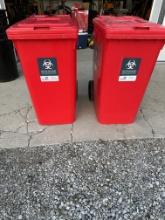 (2) Biohazard Trash Cans