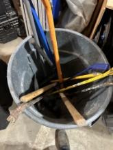Trash Can With Hand Tools