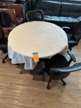 Round Table And 4 Office Chairs