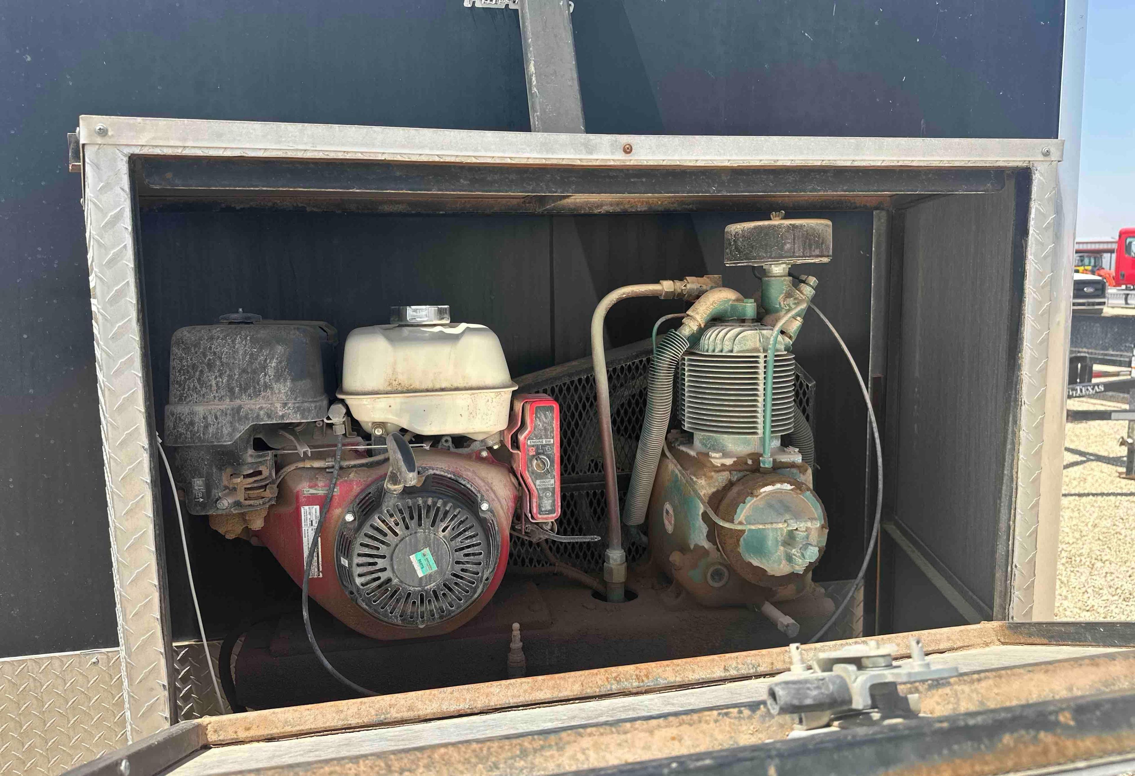 Enclosed trailer manufactured by vintage trailers with generator and air compressor