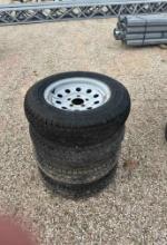 Lot of 4. 15 inch trailer, tires and wheels
