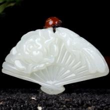 An Exquisite White Jade Fan Pendant