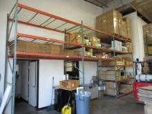 SOLD BY THE SECTION  APPROX. 12FT PALLET RACKING WITH METAL MESH, OFFERED S