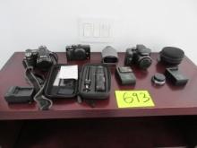 LOT NIKON, LUMIX, PANASONIC CAMERAS & TELEPHOTO LENS