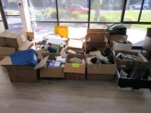 LOT ASSORTED PROMO ELECTRONICS, CABLES, PARTS ETC..