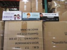 SOLD BY THE PALLET ASSORTED DISPOSABLE FACE MASKS FOR ADULTS & CHILDREN