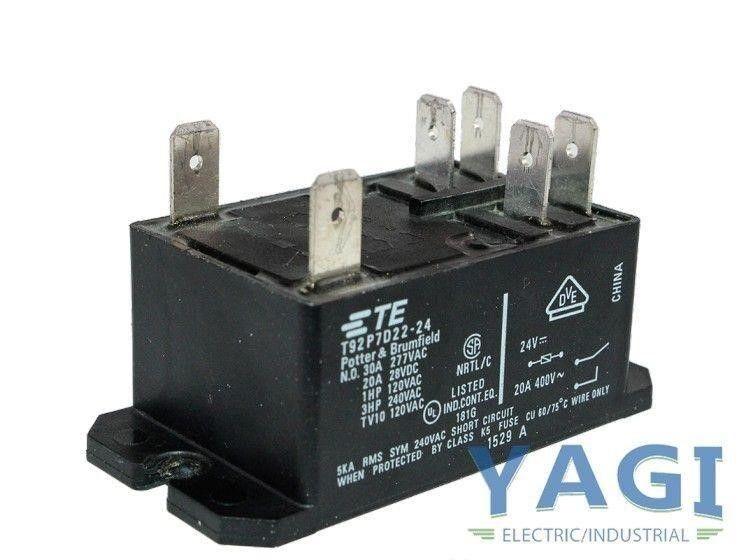 USED - Potter & Brumfield T92P7D22-24 High Power PCB Relay