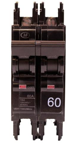 NEW - Lot of 10 Hongfa Interchangeable w/Square D QOU260 Breaker 60A 120/240V 2P
