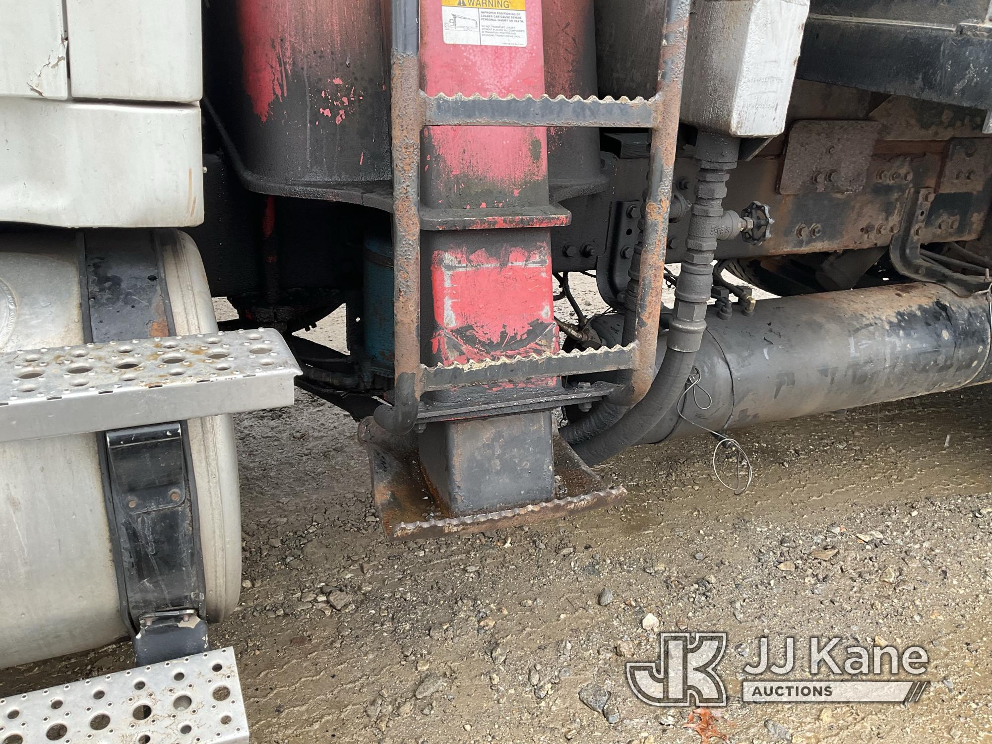 (Shrewsbury, MA) Prentice 2124-BC, Grappleboom/Log Loader Crane mounted behind cab on 2007 Sterling