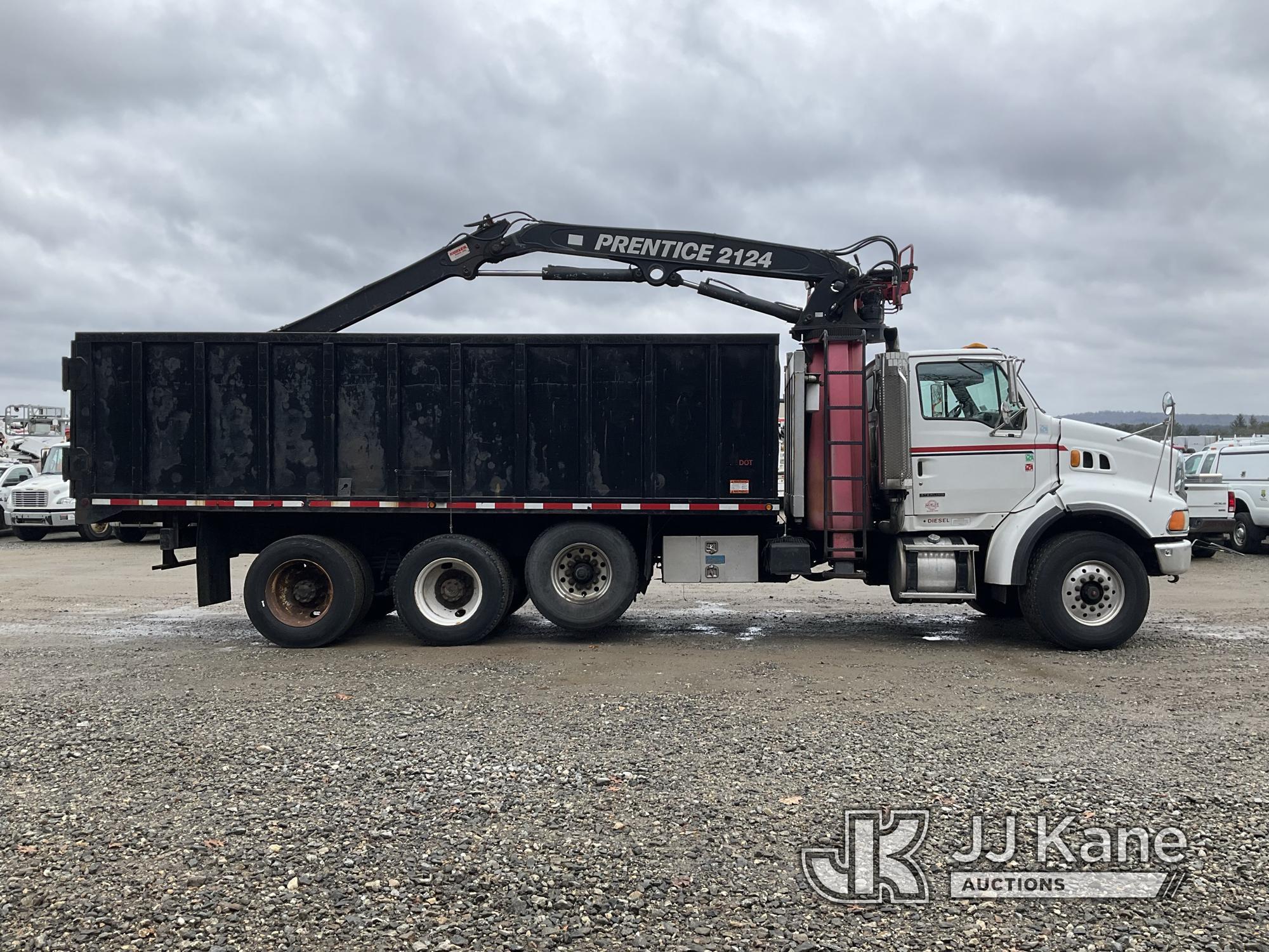 (Shrewsbury, MA) Prentice 2124-BC, Grappleboom/Log Loader Crane mounted behind cab on 2007 Sterling
