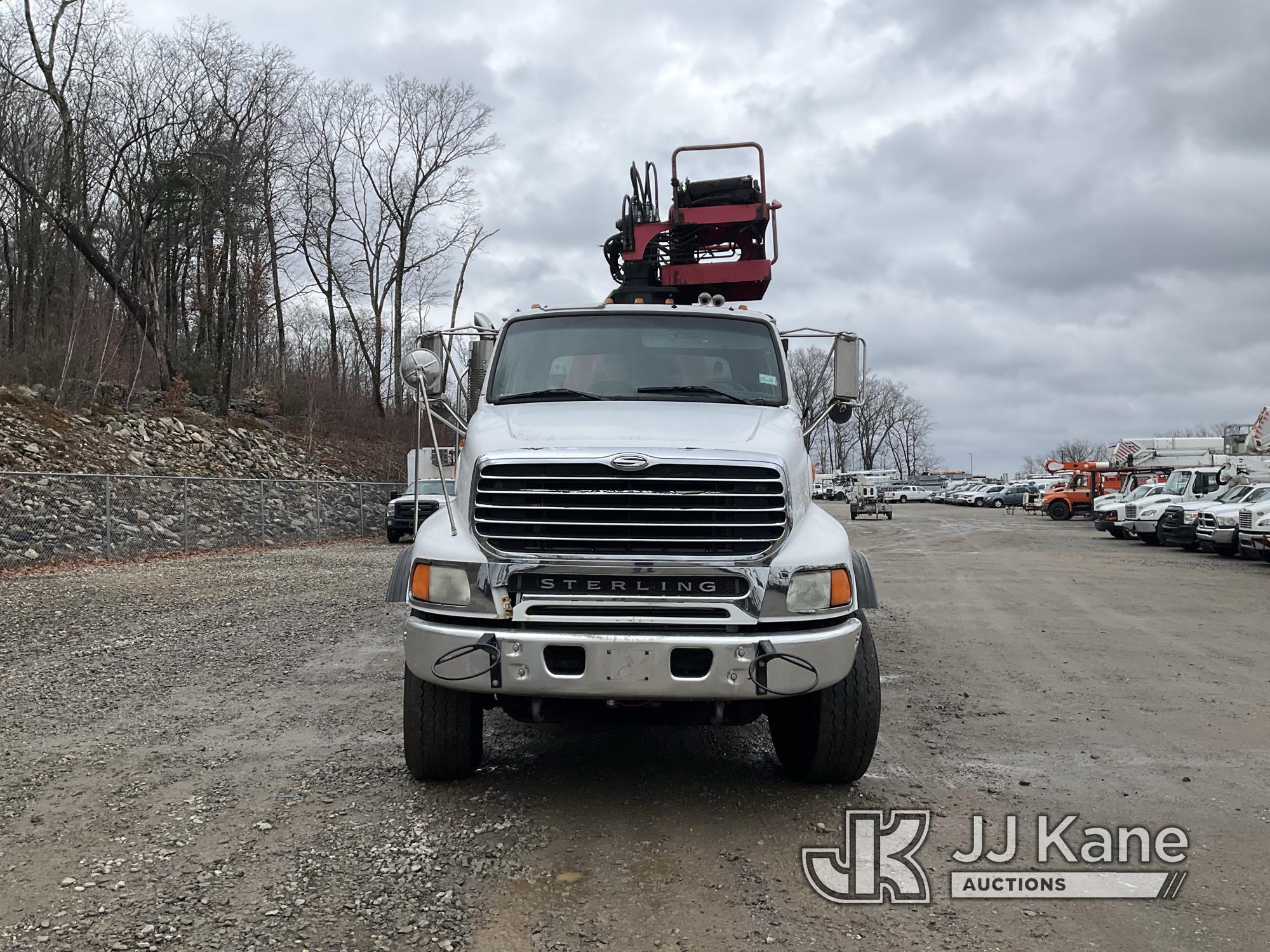 (Shrewsbury, MA) Prentice 2124-BC, Grappleboom/Log Loader Crane mounted behind cab on 2007 Sterling