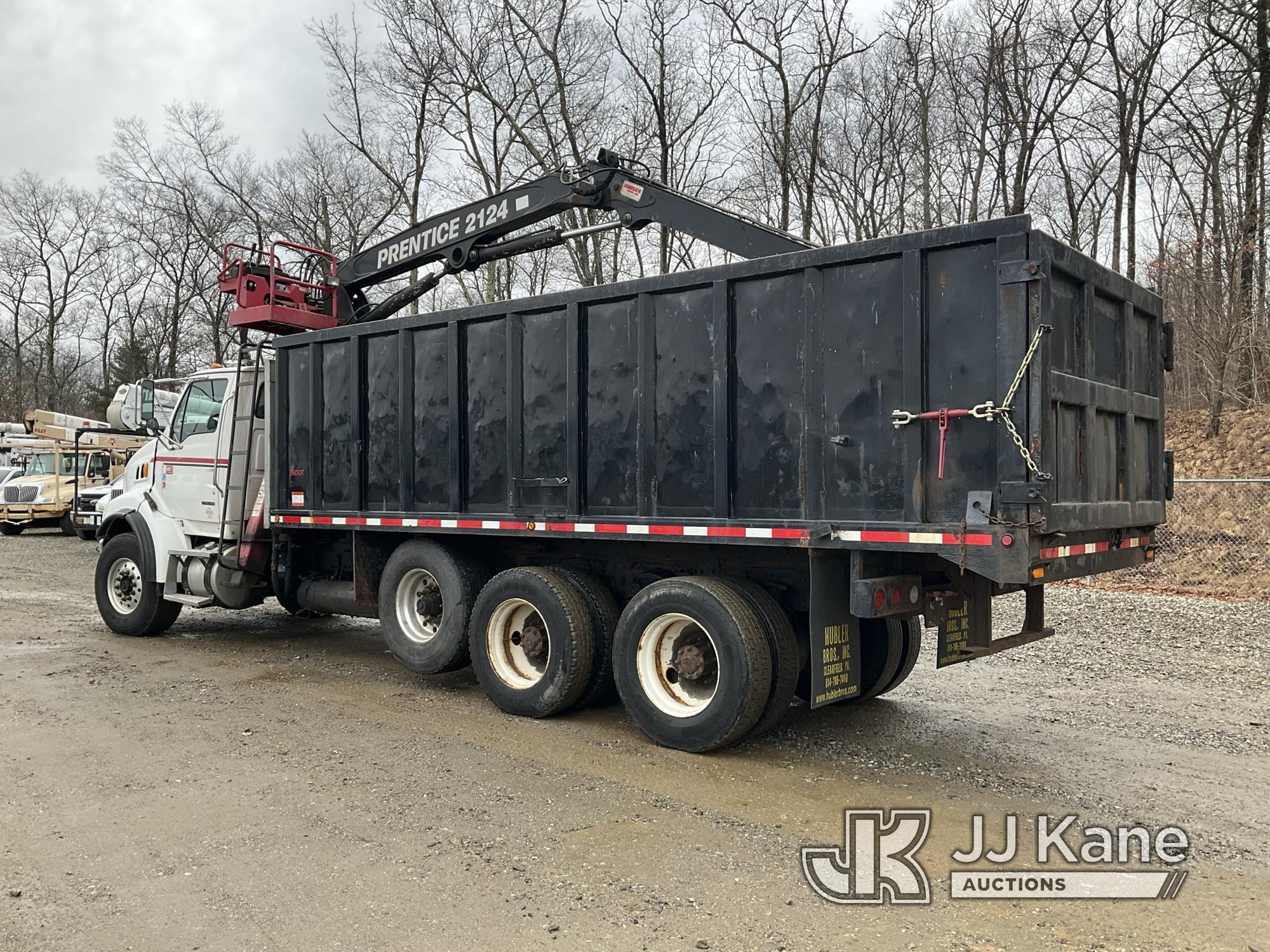 (Shrewsbury, MA) Prentice 2124-BC, Grappleboom/Log Loader Crane mounted behind cab on 2007 Sterling