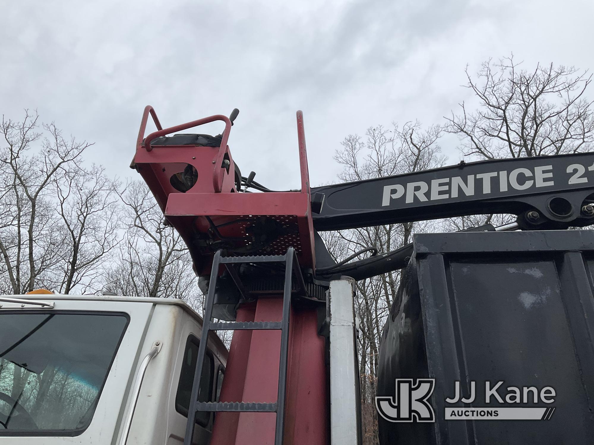 (Shrewsbury, MA) Prentice 2124-BC, Grappleboom/Log Loader Crane mounted behind cab on 2007 Sterling