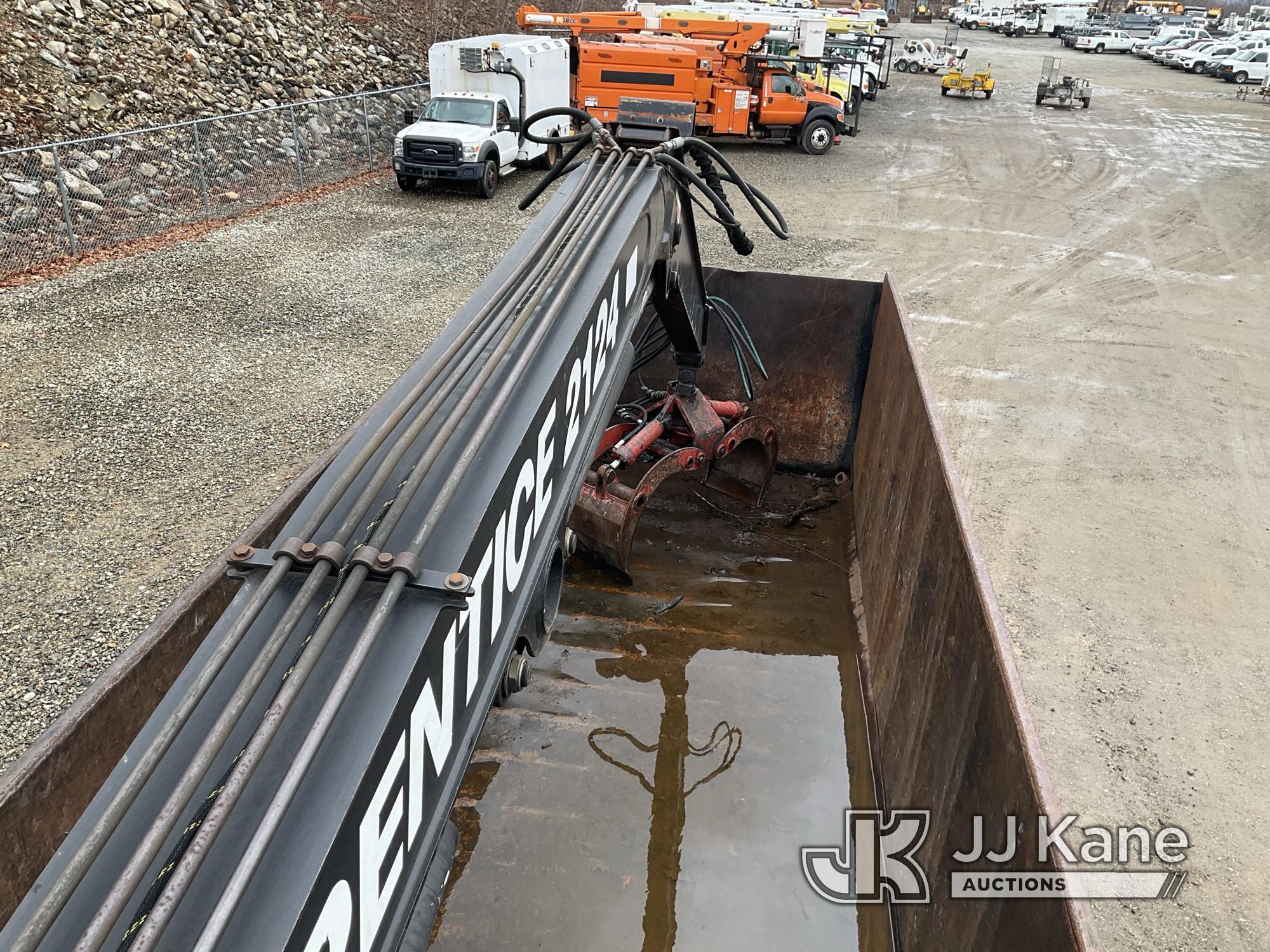 (Shrewsbury, MA) Prentice 2124-BC, Grappleboom/Log Loader Crane mounted behind cab on 2007 Sterling