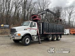 (Shrewsbury, MA) Prentice 2124-BC, Grappleboom/Log Loader Crane mounted behind cab on 2007 Sterling
