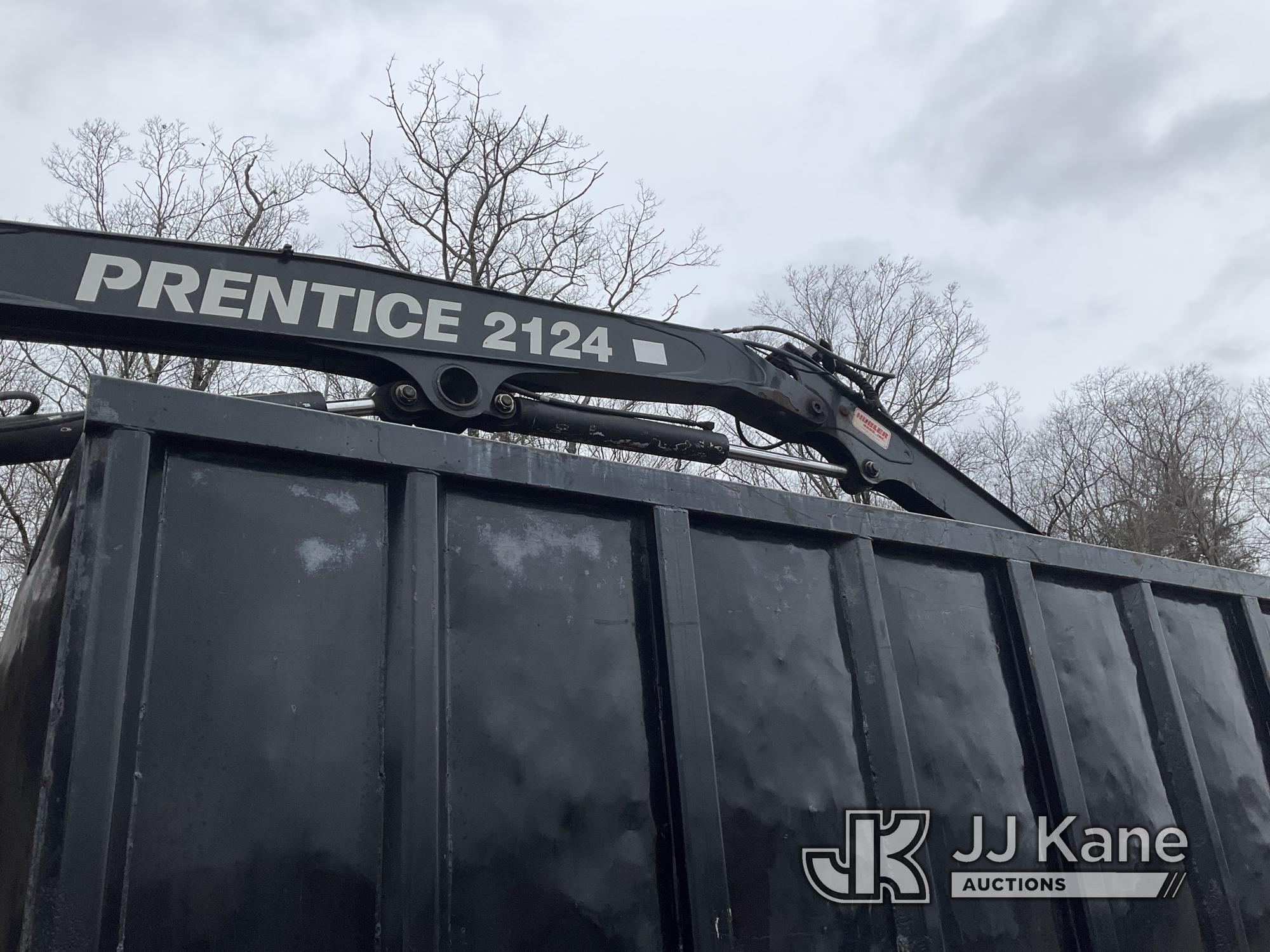 (Shrewsbury, MA) Prentice 2124-BC, Grappleboom/Log Loader Crane mounted behind cab on 2007 Sterling