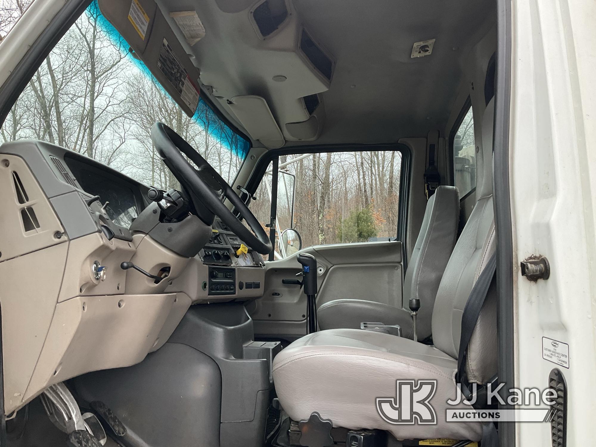 (Shrewsbury, MA) Prentice 2124-BC, Grappleboom/Log Loader Crane mounted behind cab on 2007 Sterling
