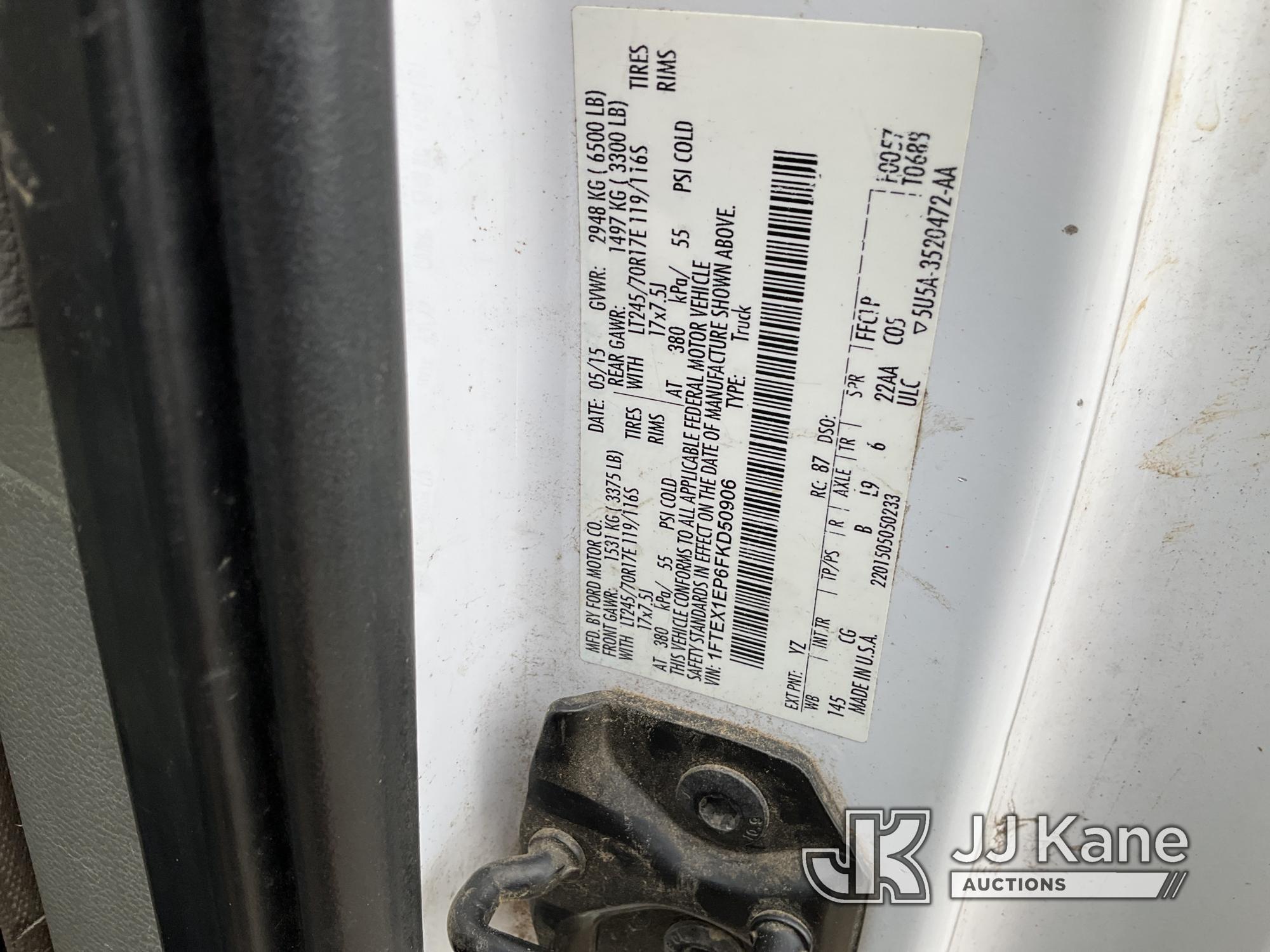 (Conway, AR) 2015 Ford F150 4x4 Extended-Cab Pickup Truck Runs & Moves) (No Battery, Check Engine Li