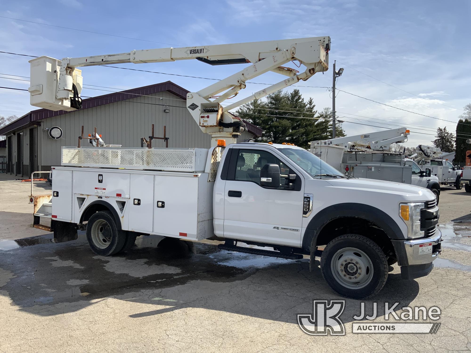 (South Beloit, IL) Versalift SST37EIH-01, Articulating & Telescopic Bucket Truck mounted behind cab