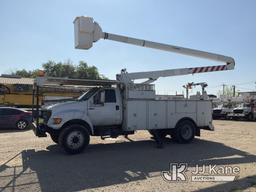 (San Antonio, TX) HiRanger 5FC-55, Bucket Truck mounted behind cab on 2002 Ford F750 Utility Truck R