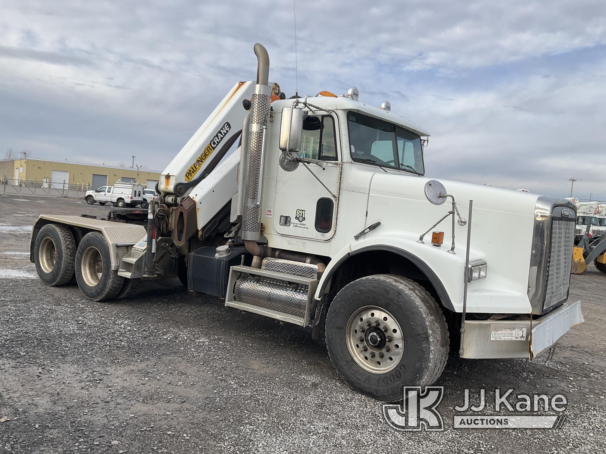 (Rome, NY) Palfinger PK29002, Knuckleboom Crane mounted behind cab on 2008 Freightliner FLD120 T/A T