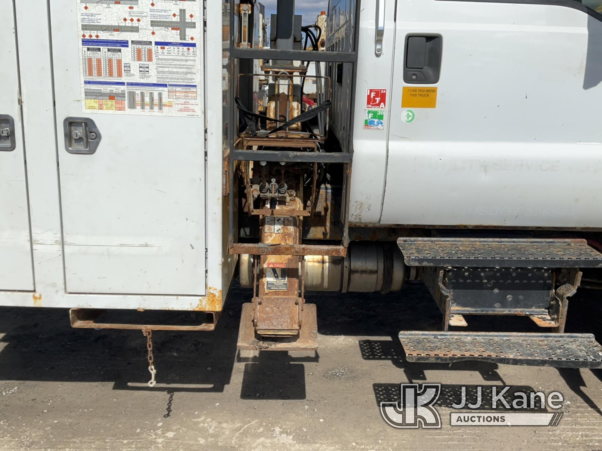 (Rome, NY) Altec LR756, Over-Center Bucket Truck mounted behind cab on 2013 Ford F750 Chipper Dump T