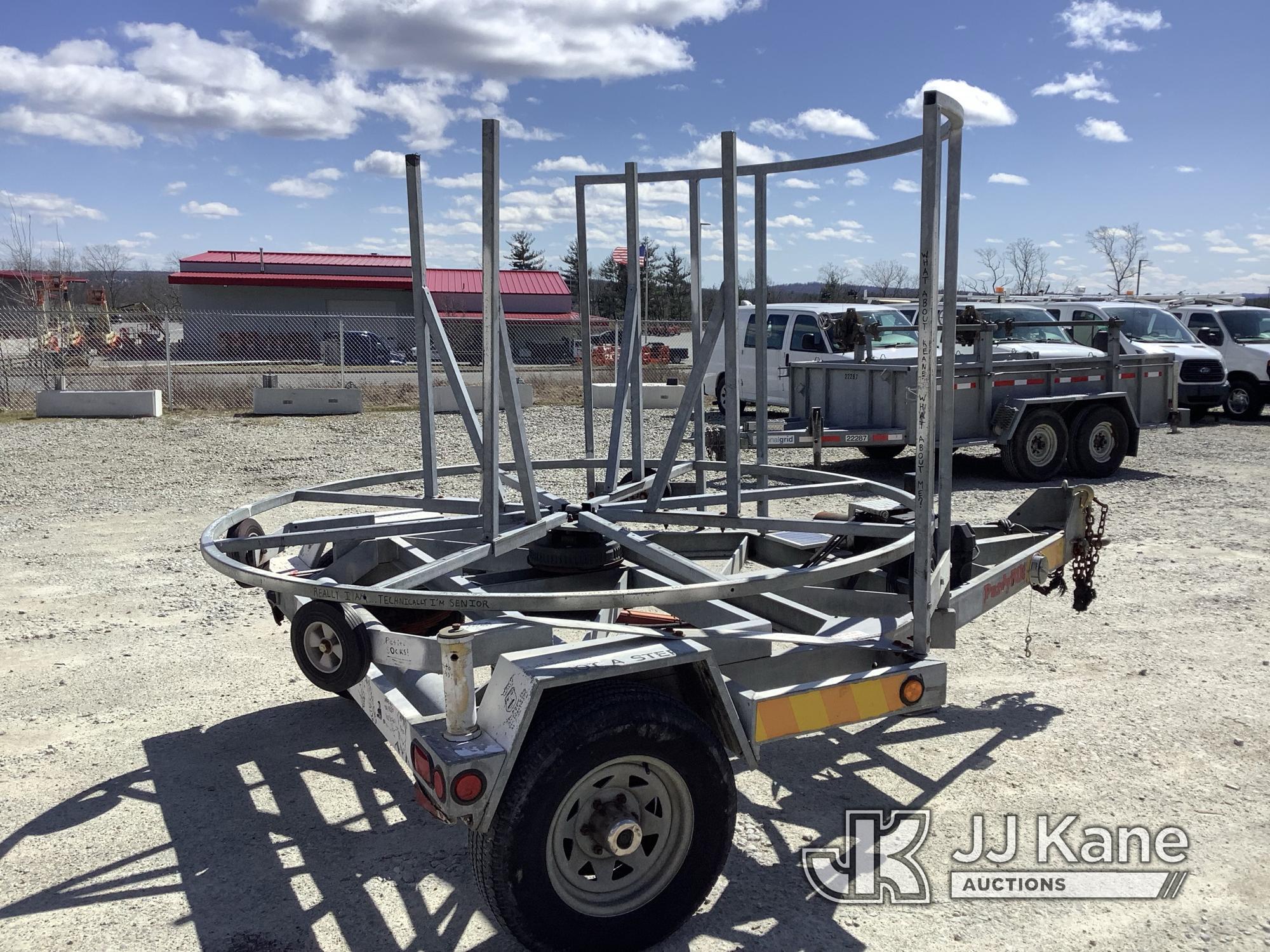 (Shrewsbury, MA) 2010 Purdy Bilt Galvanized Rotating PVC Coil Pipe Trailer Operates