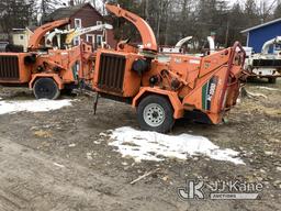 (Deposit, NY) 2014 Vermeer BC1000XL Chipper (12in Drum), trailer mtd Runs, Bad Tire Off Rim on Right