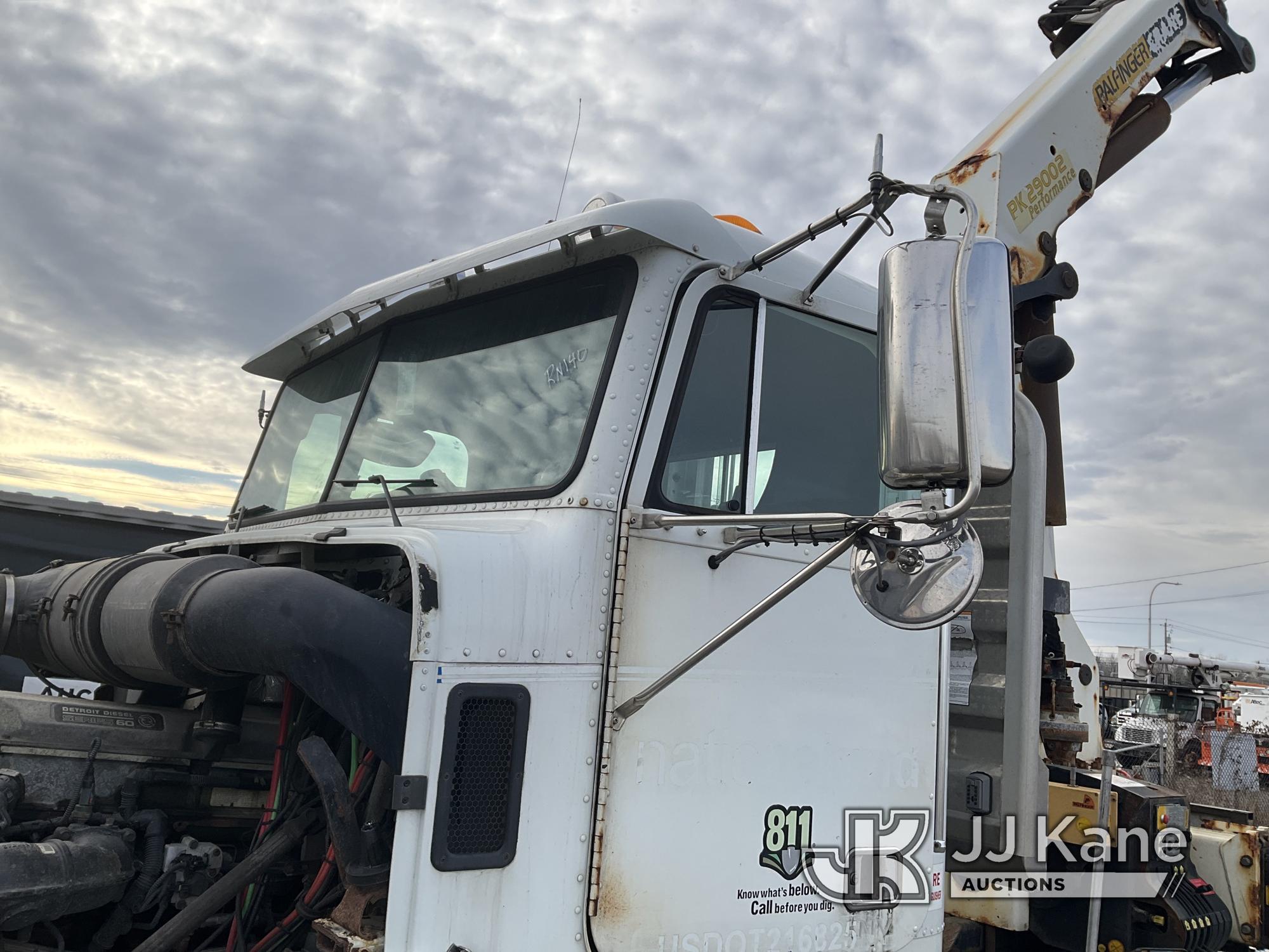 (Rome, NY) Palfinger PK29002, Knuckleboom Crane mounted behind cab on 2008 Freightliner FLD120 T/A T
