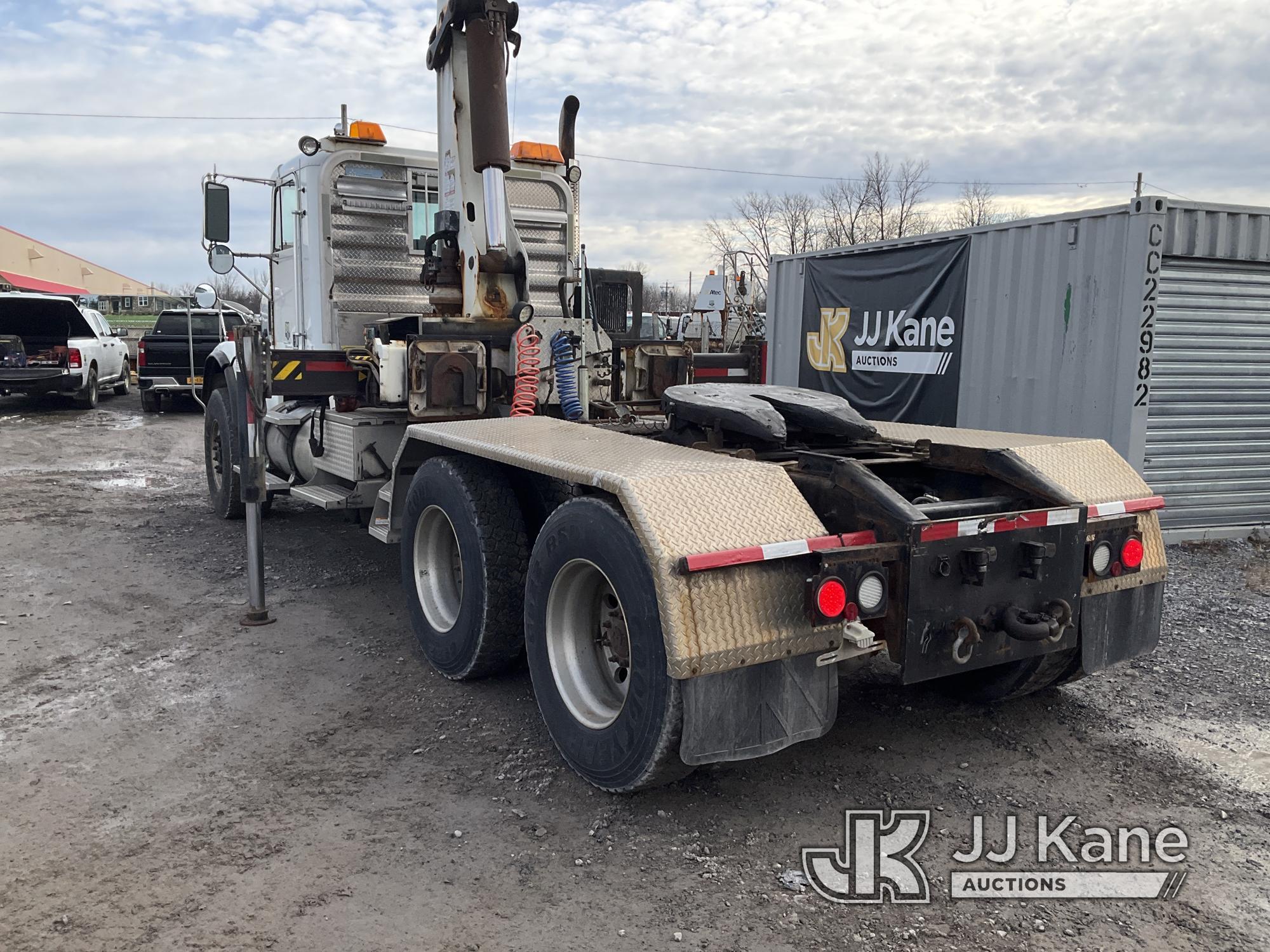 (Rome, NY) Palfinger PK29002, Knuckleboom Crane mounted behind cab on 2008 Freightliner FLD120 T/A T