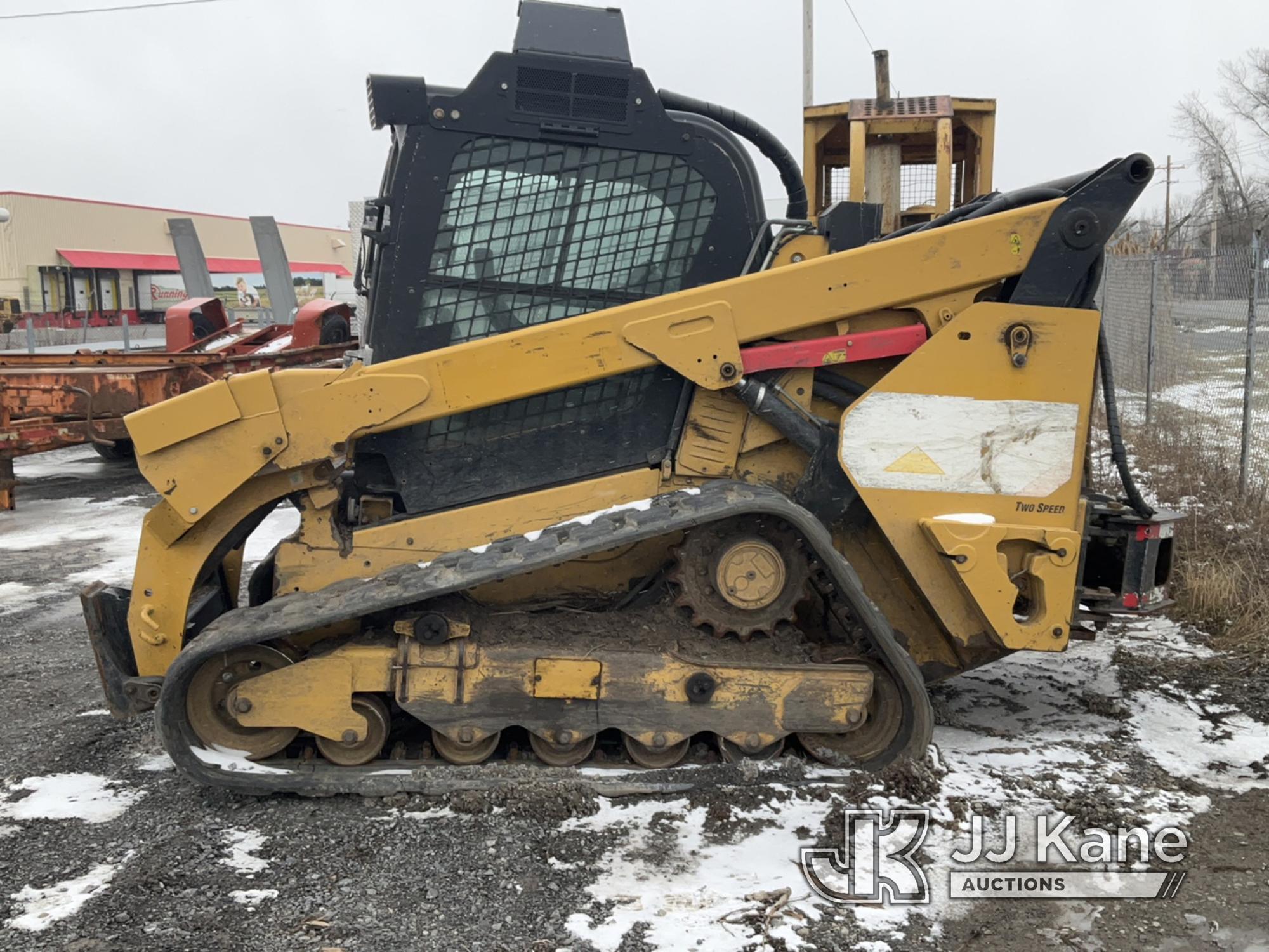 (Rome, NY) 2015 Caterpillar 299DXHP Crawler Skid Steer Loader Fire Damage, Not Running, Condition Un